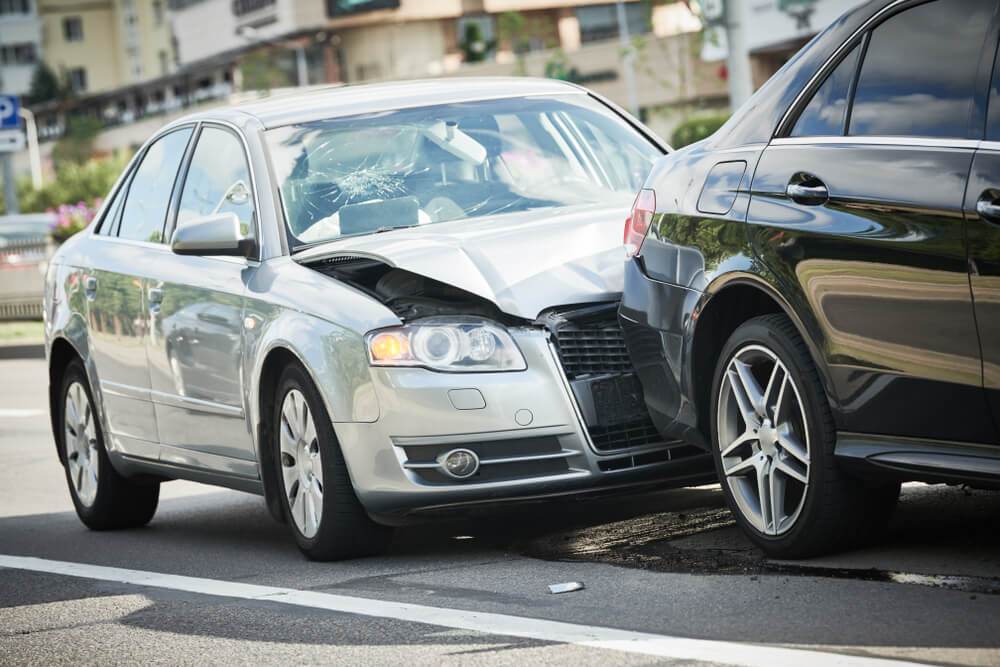 Car Crash Caused By Distracted Driving